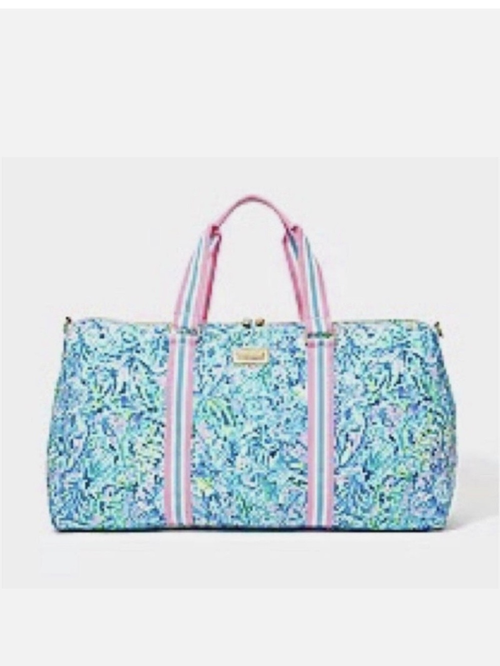 Lilly Pulitzer Light Blue Paisley Travel Duffel with matching cosmetic bag